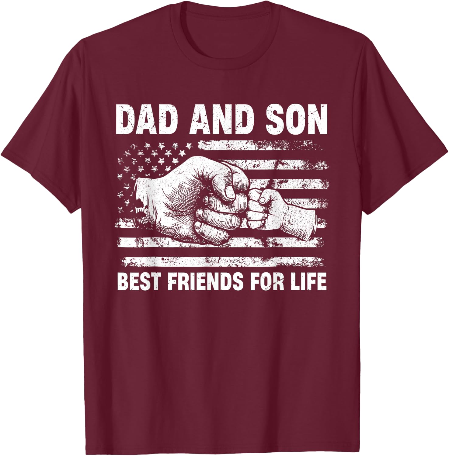 Dad and Son Best Friends for Life Matching Family Father Day T-Shirt - T-Shirt | Maroon