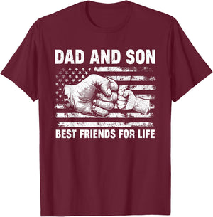 Dad and Son Best Friends for Life Matching Family Father Day T-Shirt - T-Shirt | Maroon