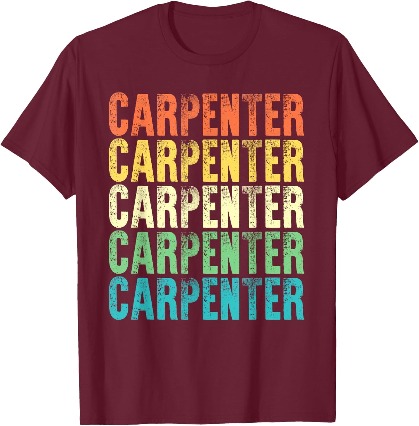 Carpenter Vintage Style Job T-Shirt - T-Shirt | Maroon