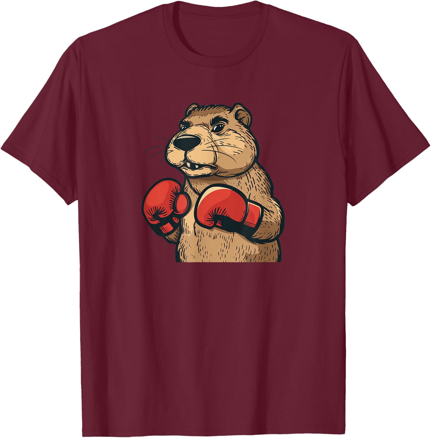Funny Flannelette with Red Boxing Gloves Costume T-Shirt - T-Shirt | Maroon