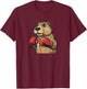 Funny Flannelette with Red Boxing Gloves Costume T-Shirt - T-Shirt | Maroon