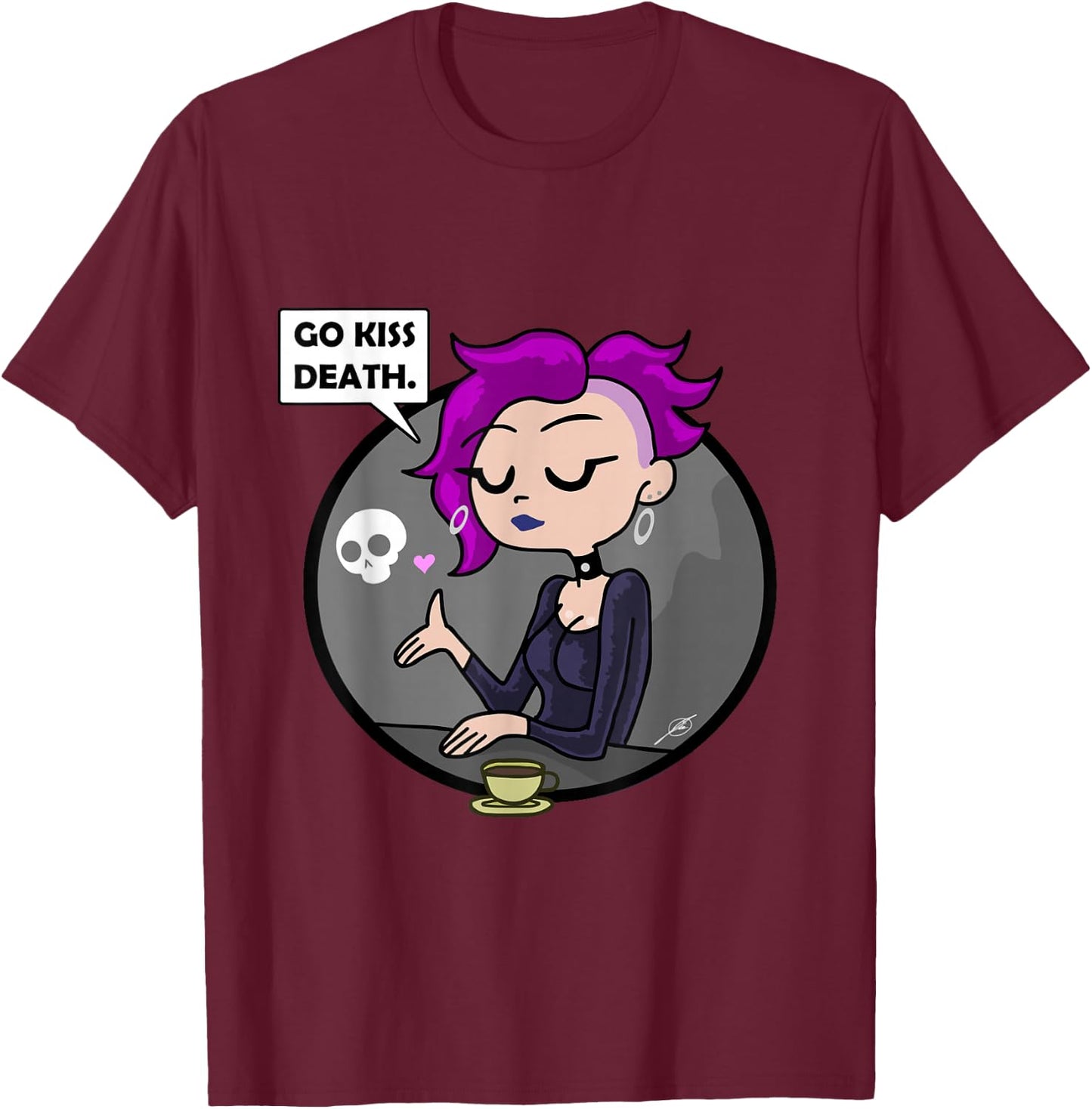 Go Kiss Death : Germaine (Foamy The Squirrel) T-Shirt - T-Shirt | Maroon