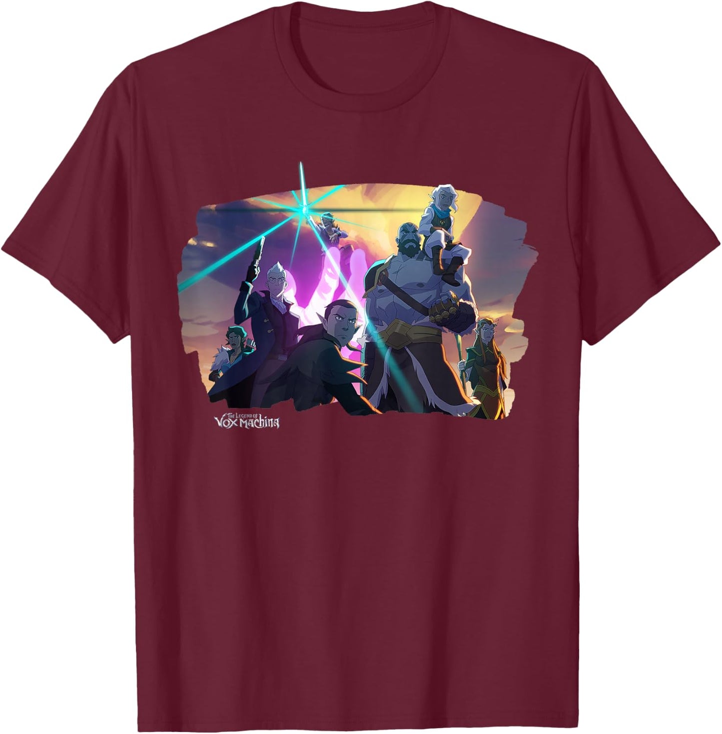 The Legend of Vox Machina – Character Pose , Black, S T-Shirt - T-Shirt | Maroon