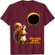 Watching Squirrel Solar Eclipse April 2024 North America T-Shirt - T-Shirt | Maroon