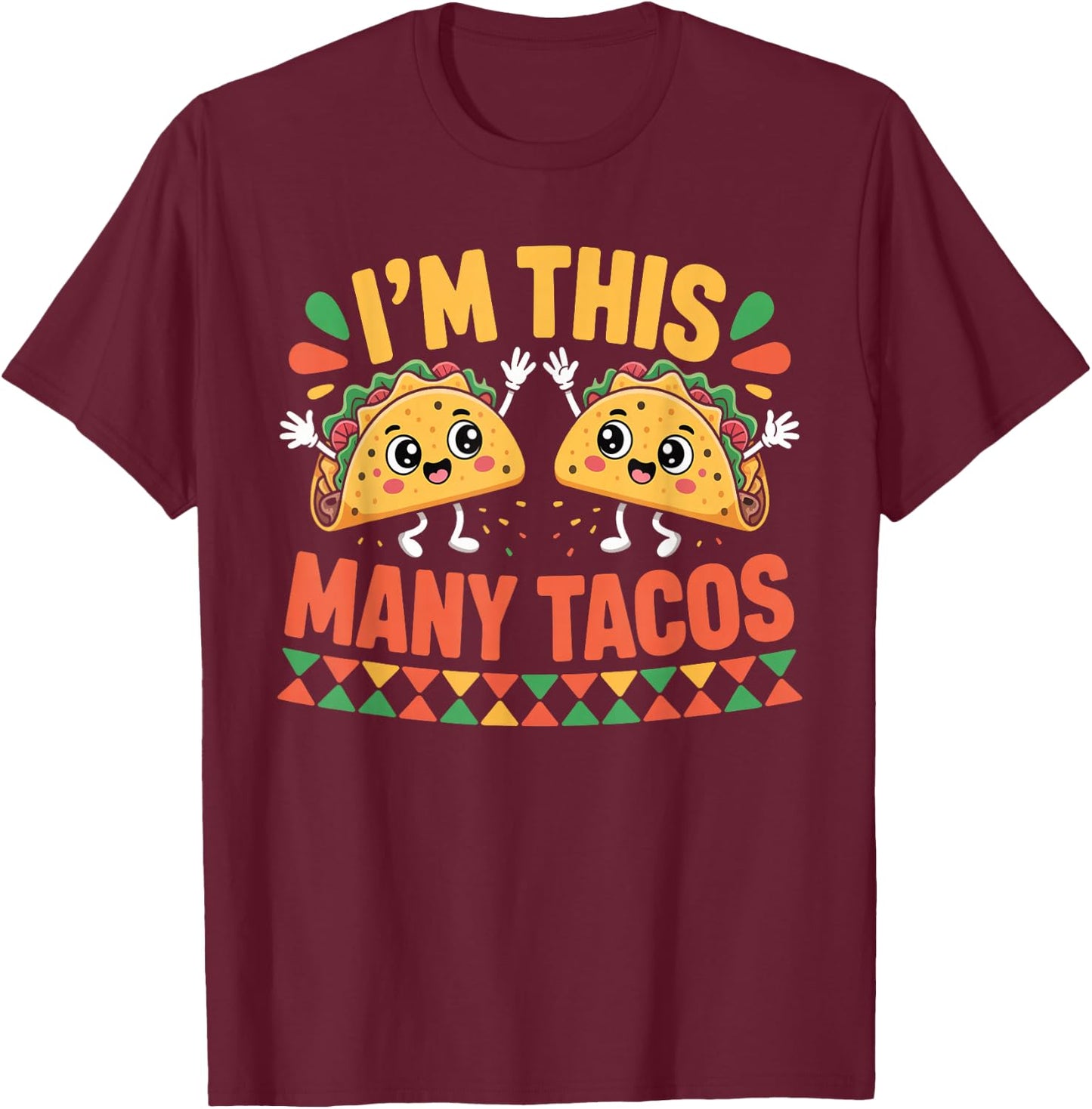 I'm This Many Tacos Second Birthday Party Cinco De Mayo T-Shirt - T-Shirt | Maroon