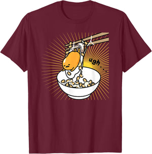 Gudetama "Ugh" Rice Bowl Shirt T-Shirt - T-Shirt | Maroon