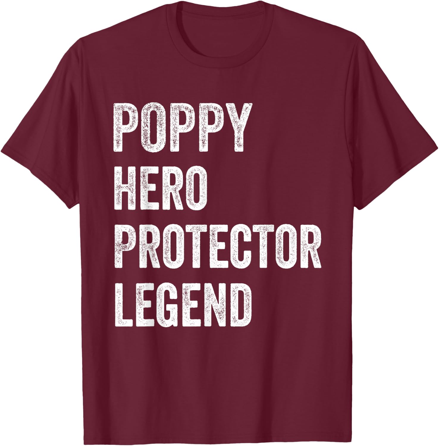 Poppy Hero Protector Legend Vintage Distressed Poppy T-Shirt - T-Shirt | Maroon