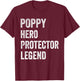 Poppy Hero Protector Legend Vintage Distressed Poppy T-Shirt - T-Shirt | Maroon