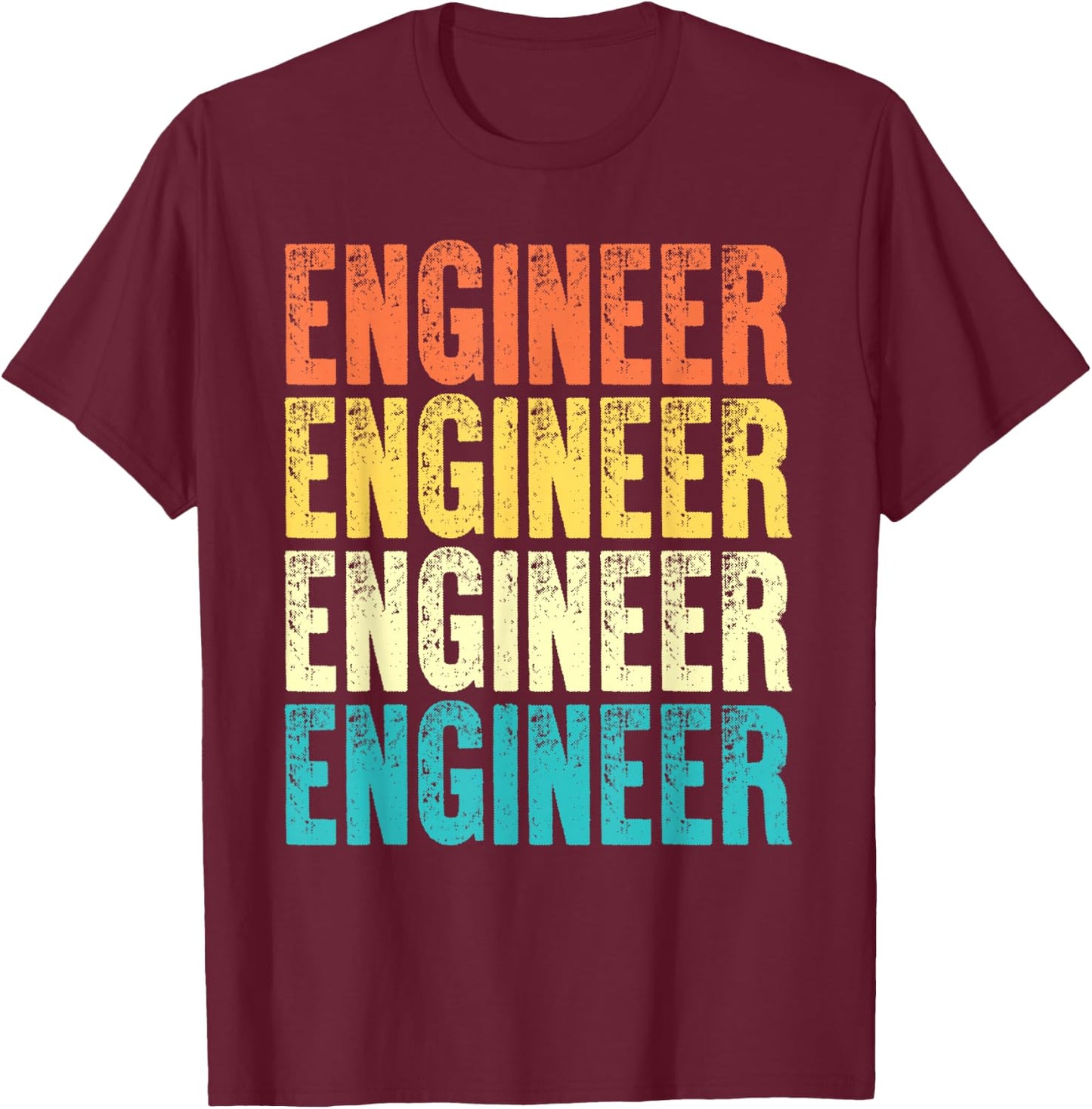 Engineer Vintage Style Job T-Shirt - T-Shirt | Maroon