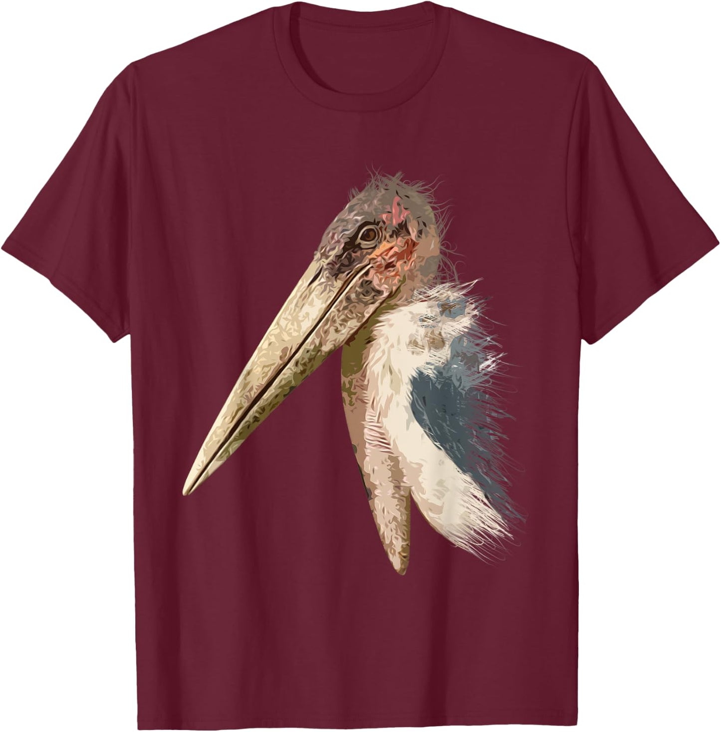 Marabou Stork African Undertaker Bird T-Shirt - T-Shirt | Maroon
