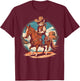 Cowboy Cat Horse Rider Western Texas Meowdy Funny Cats Lover T-Shirt - T-Shirt | Maroon