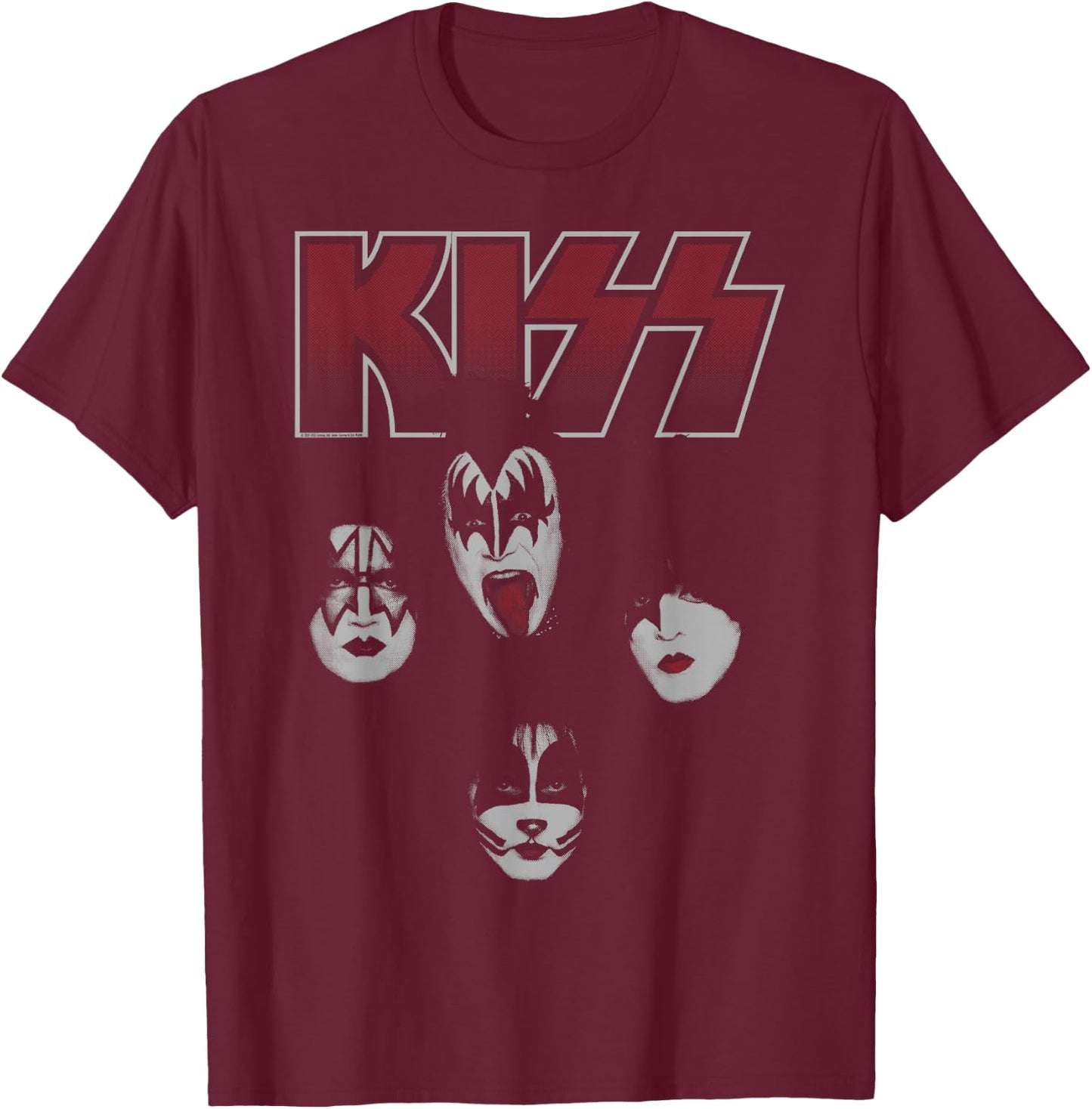 KISS - Portrait T-Shirt - T-Shirt | Maroon