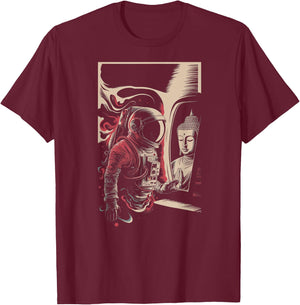 Astronaute Bouddha Spirituel Zen Sci-Fi Space Esthétique Homme T-Shirt - T-Shirt | Maroon