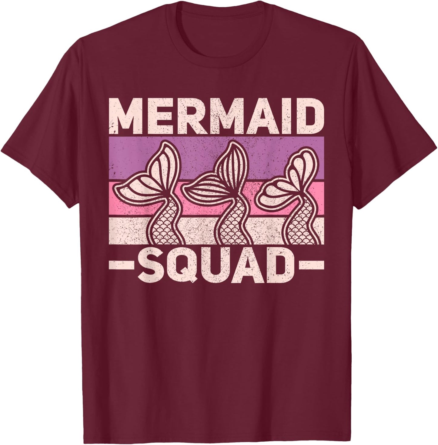 Mermaid Squad Mermaid Birthday Outfit Mermaid Party Mermaid T-Shirt - T-Shirt | Maroon