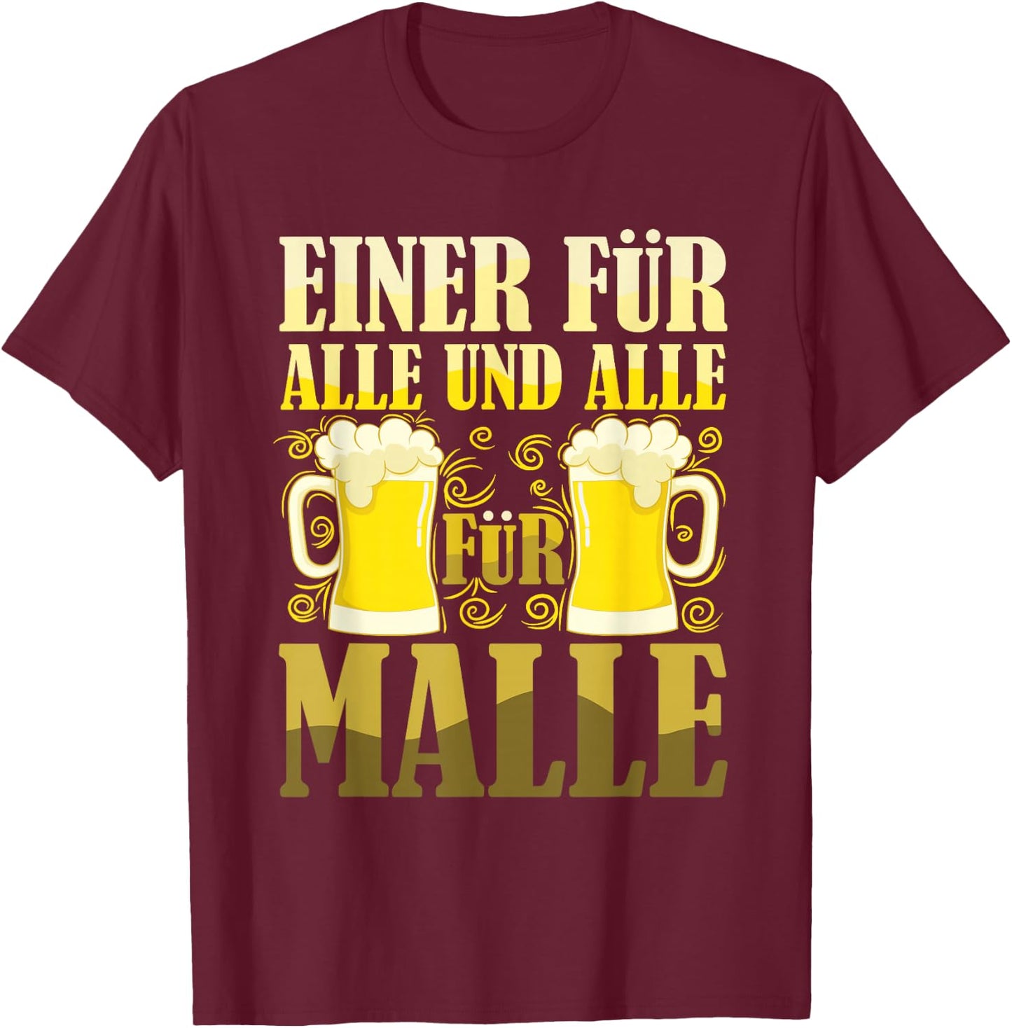 One for all and all for Malle , black, s T-Shirt - T-Shirt | Maroon