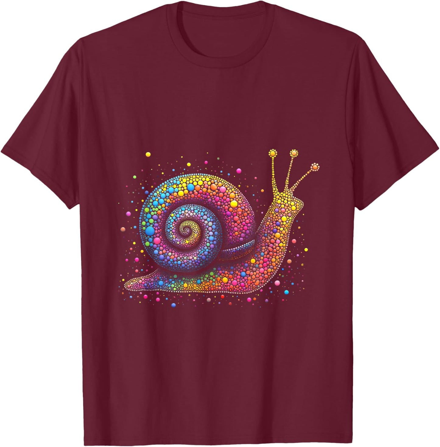 Colorful snail motif T-Shirt - T-Shirt | Maroon