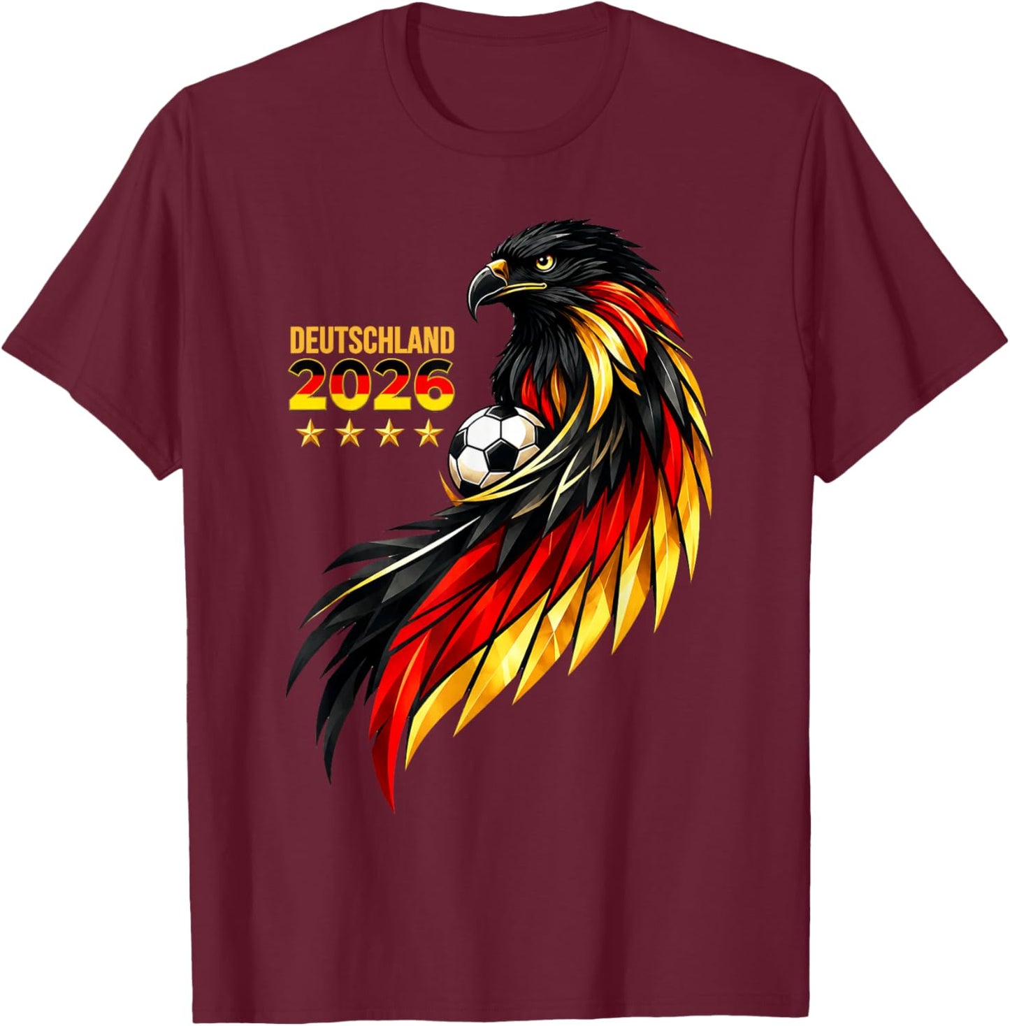 Deutschland 2026 Adler T-Shirt - T-Shirt | Maroon