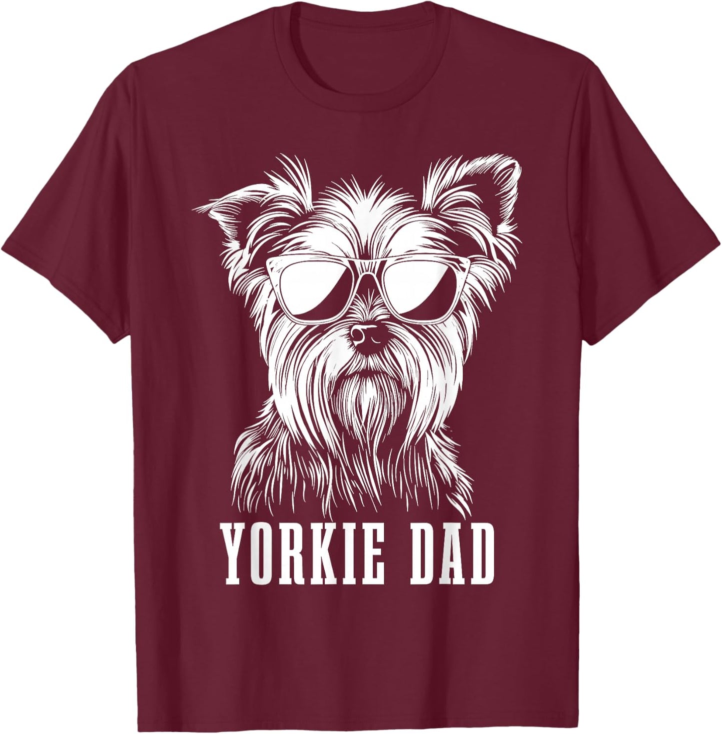 Yorkie Dad Lustiger Hund Yorkshire Terrier T-Shirt - T-Shirt | Maroon