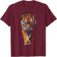 Tiger Animal Graphic Blue Eyes Illustration Tiger , black T-Shirt - T-Shirt | Maroon