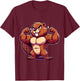 Beaver Flexing Muscles Fan Lover Bodybuilding Gym Workout T-Shirt - T-Shirt | Maroon