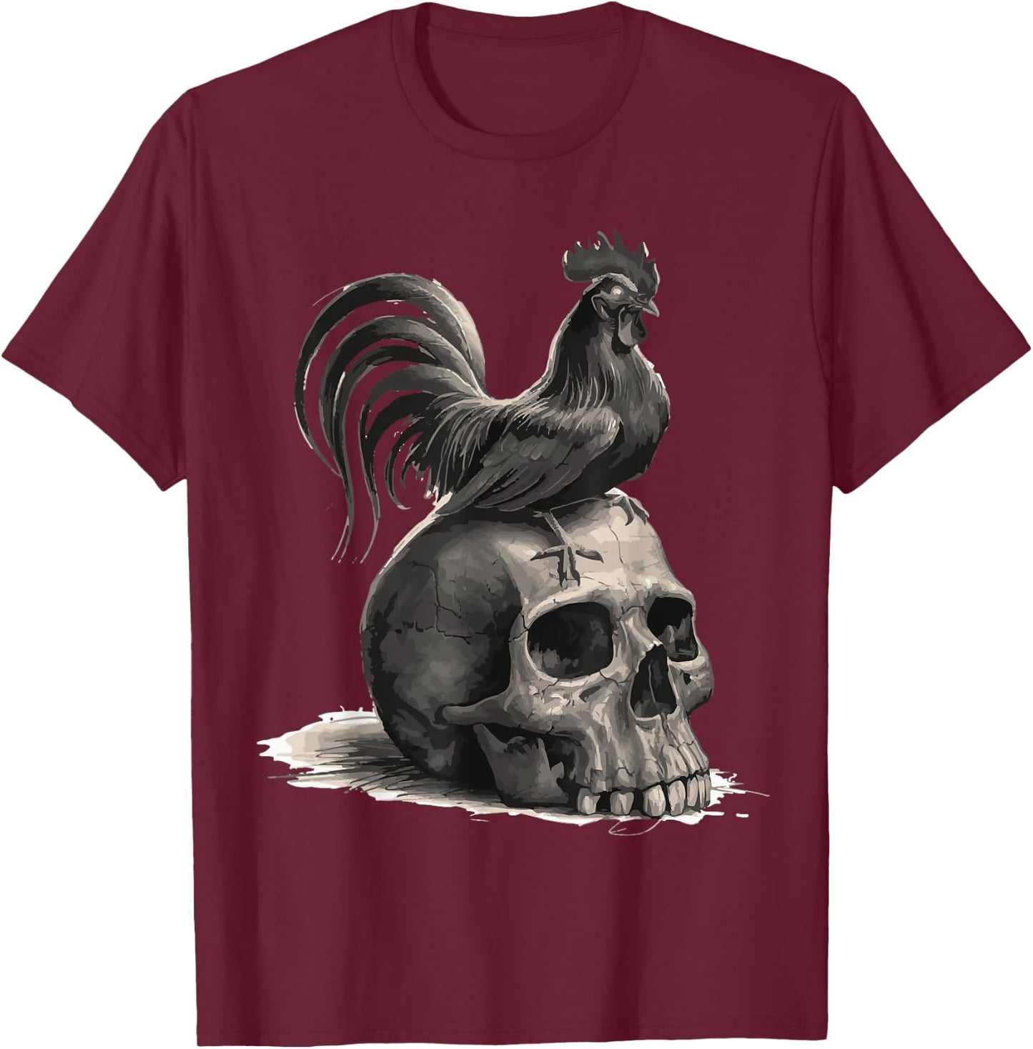 Rooster Halloween Hen Farmers Men Women Scary Rooster Lover T-Shirt - T-Shirt | Maroon