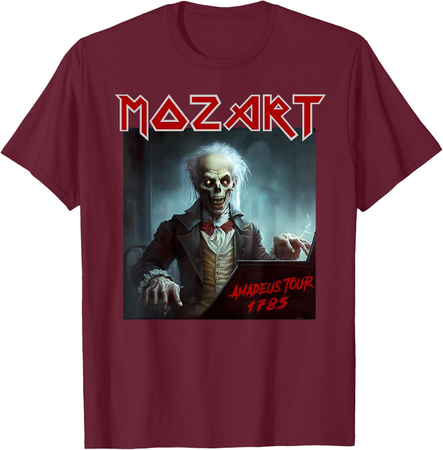 Mozart Funny Heavy Metal Shirts Vintage Sarcastic Music , black T-Shirt - T-Shirt | Maroon