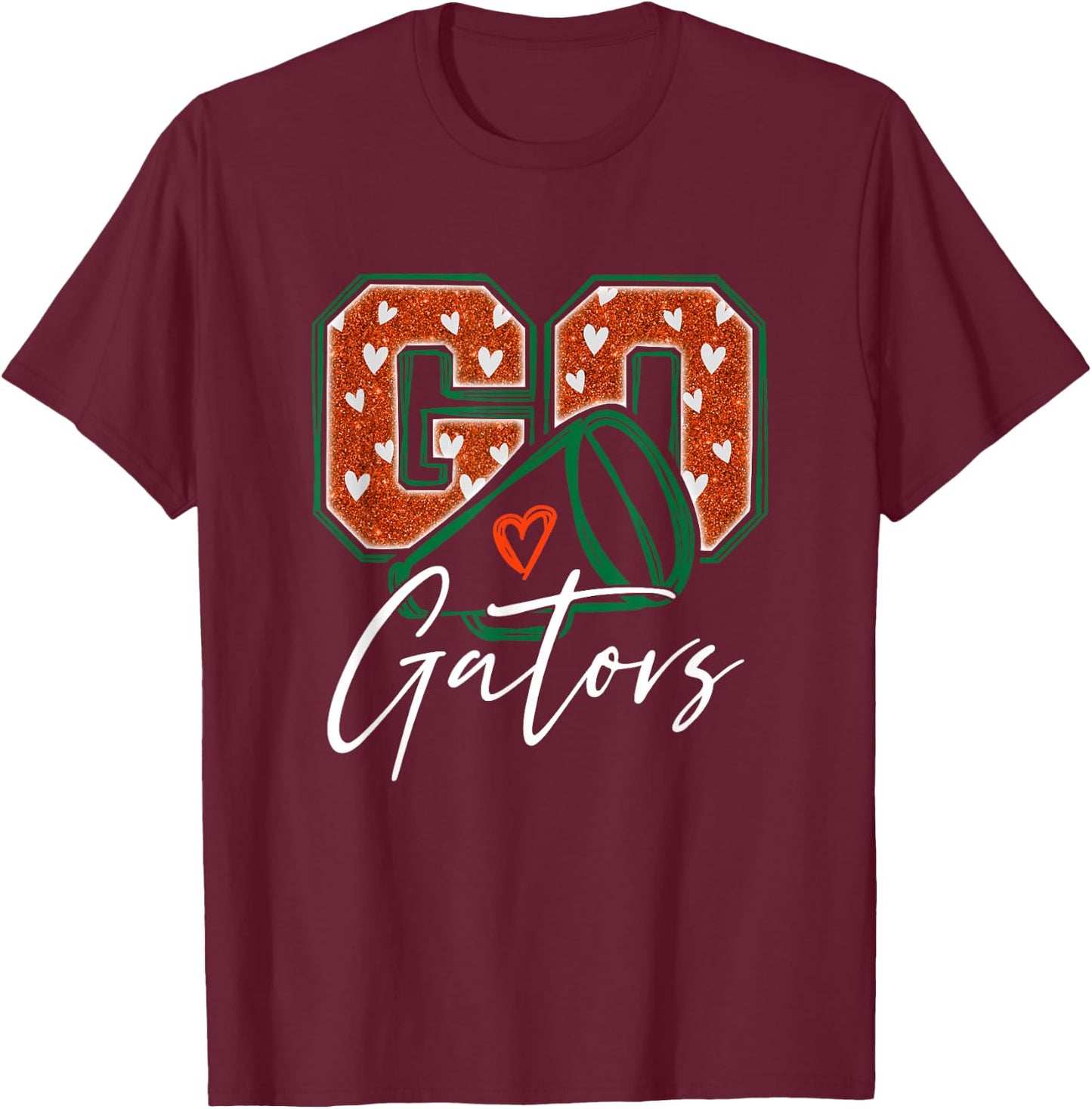 Go Cheer Gators Design Gift Women Girls Boys Kids T-Shirt - T-Shirt | Maroon