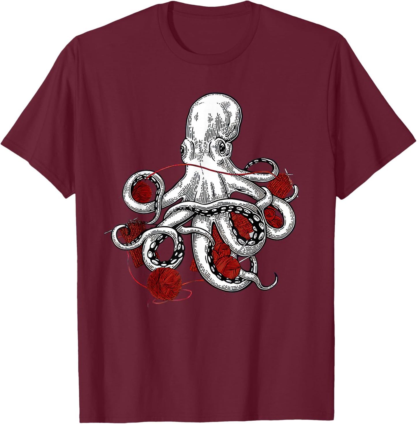 Yarn vogue yarn craftopus funny octopus yarn lover T-Shirt - T-Shirt | Maroon