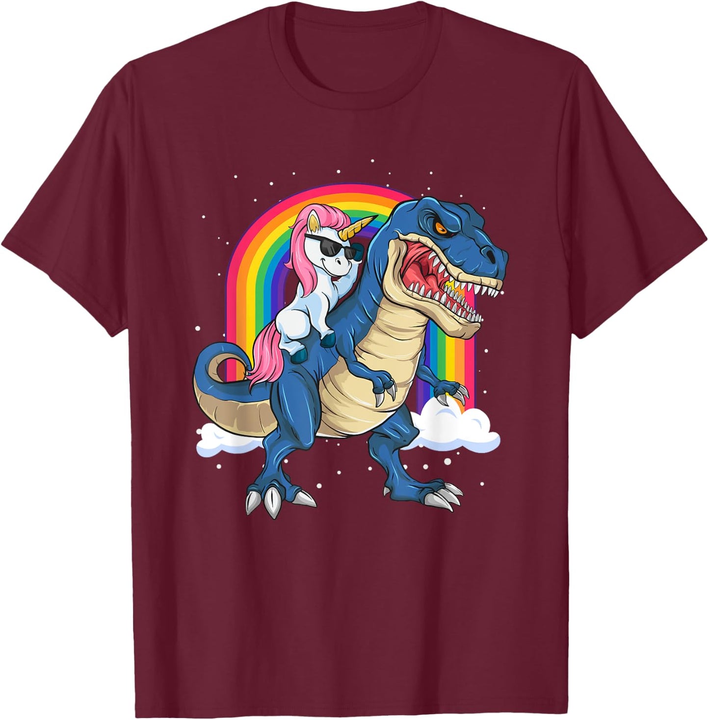T-rex Unicorn Dinosaur Boys & Kids T-Shirt - T-Shirt | Maroon