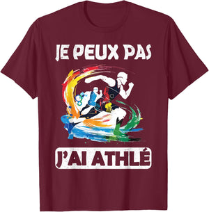 Je Peux Pas J'ai Athlete Athlete 2025 Athletes Runner T-Shirt - T-Shirt | Maroon