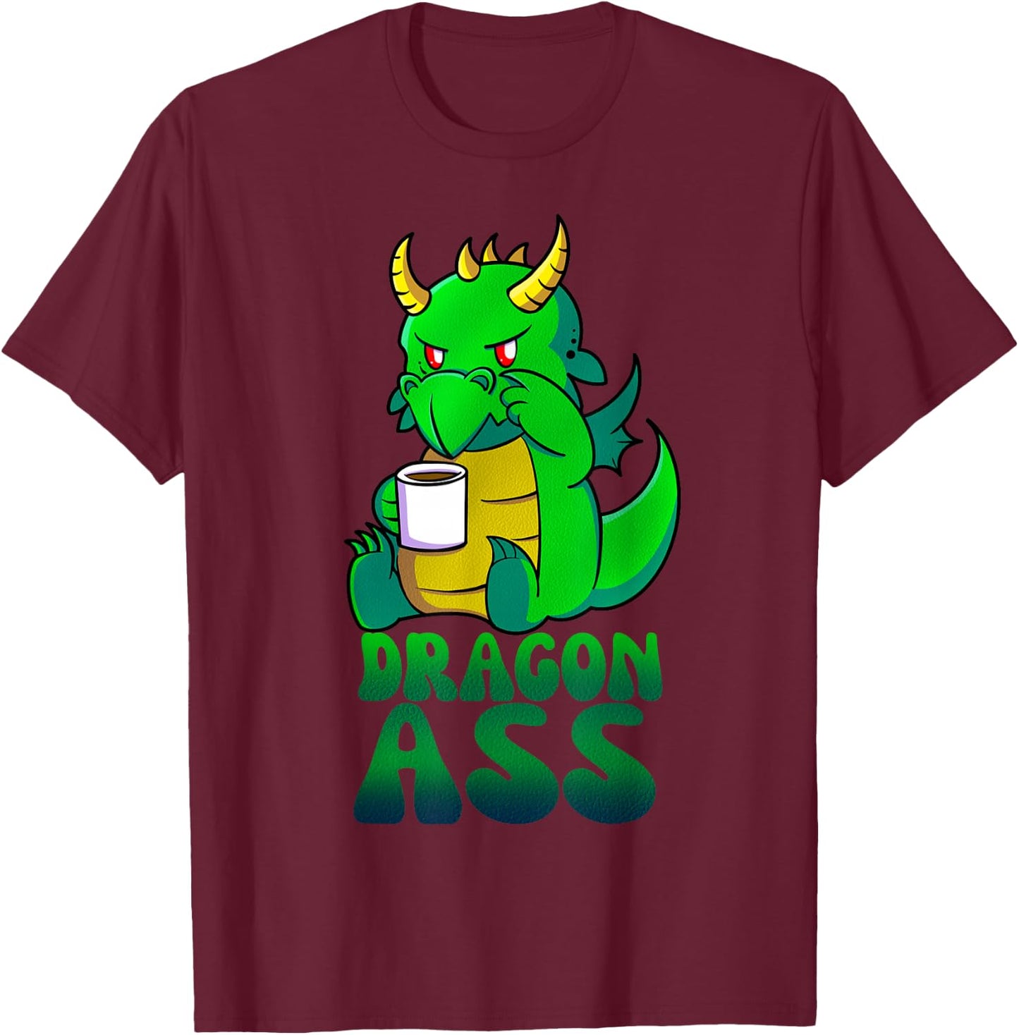 Dragon Ass Funny Fantasy - Gift RPG Gamers T-Shirt - T-Shirt | Maroon