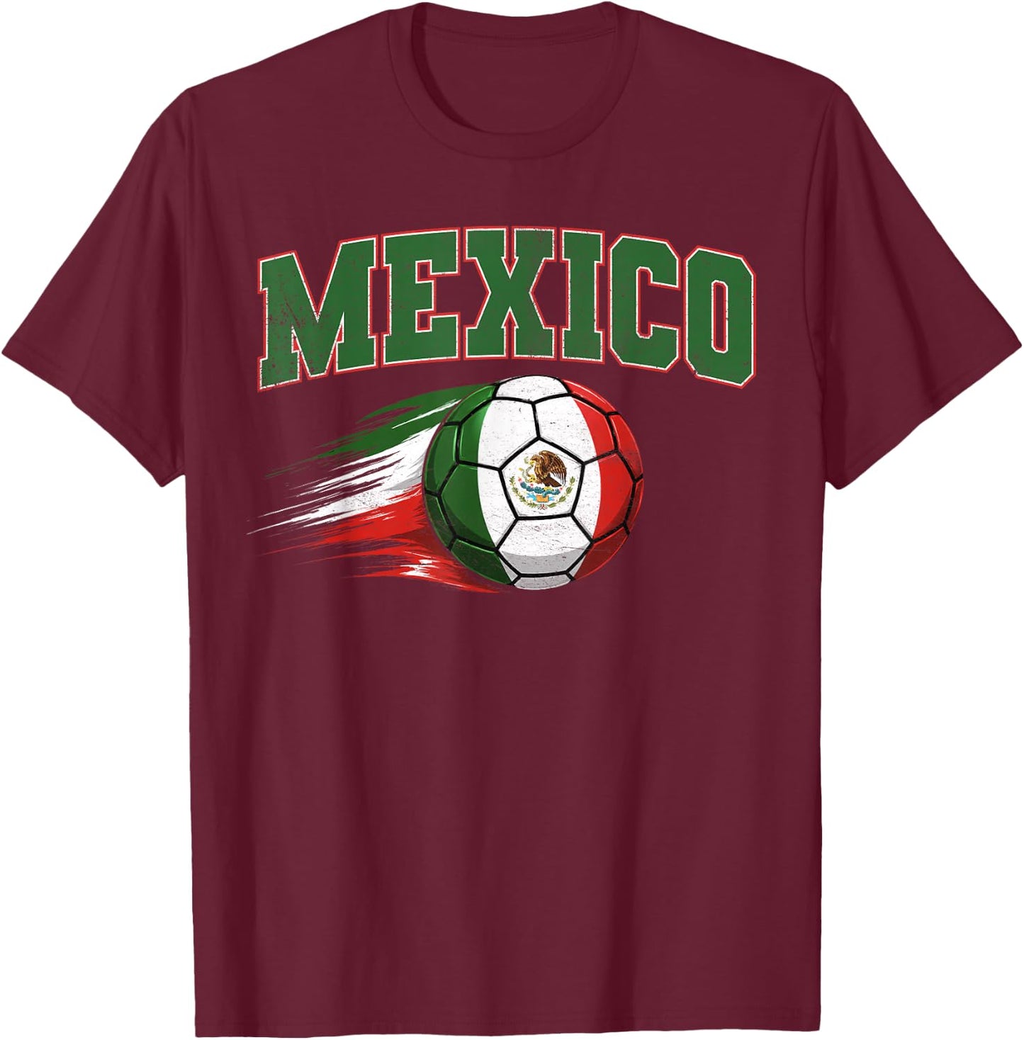 Mexico Mexican Flag Retro Vintage Pride Boys Women Men T-Shirt - T-Shirt | Maroon