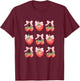 Cute Pink Bow Coquette Strawberry Clean Girl Aesthetic T-Shirt - T-Shirt | Maroon