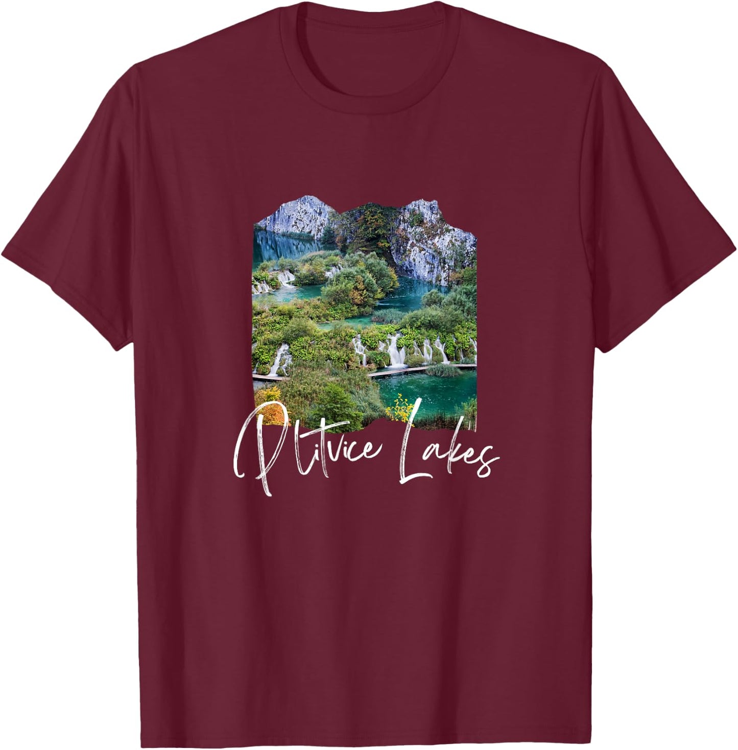 Memories of Plitvice Lakes Croatia Plitvice T-Shirt - T-Shirt | Maroon