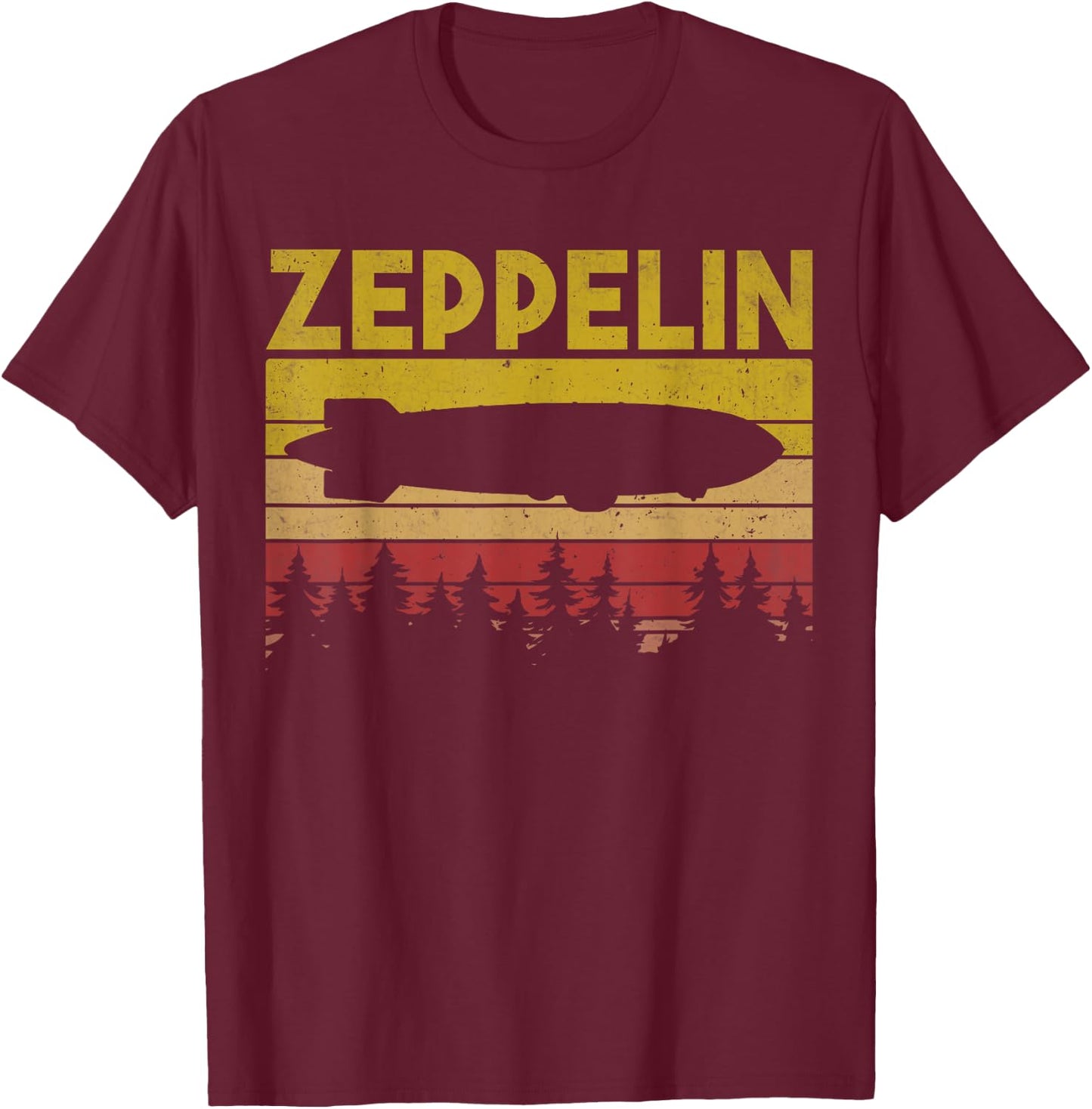 Zeppelin Retro Dirigible Zepelin Vintage Airship Men Women T-Shirt - T-Shirt | Maroon