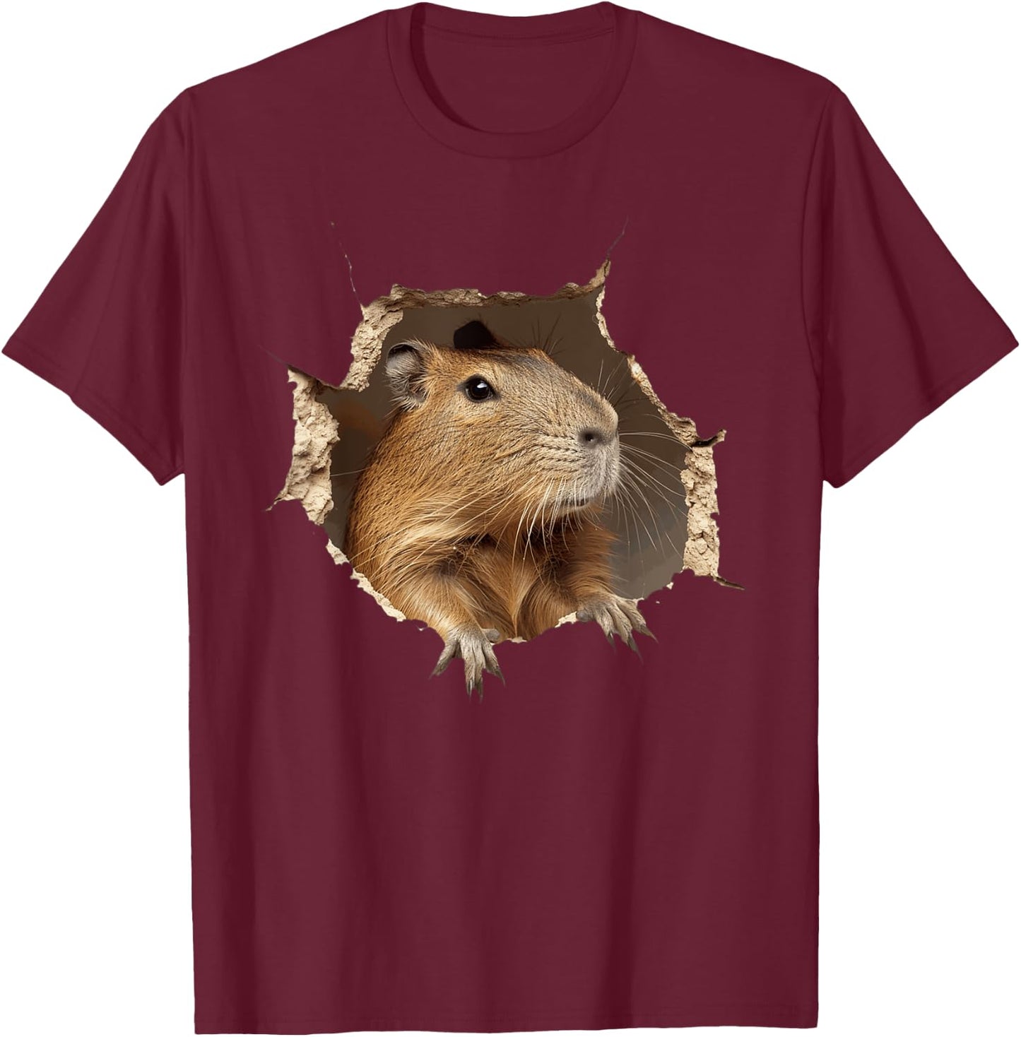 Funny Graphic Capybara T-Shirt - T-Shirt | Maroon