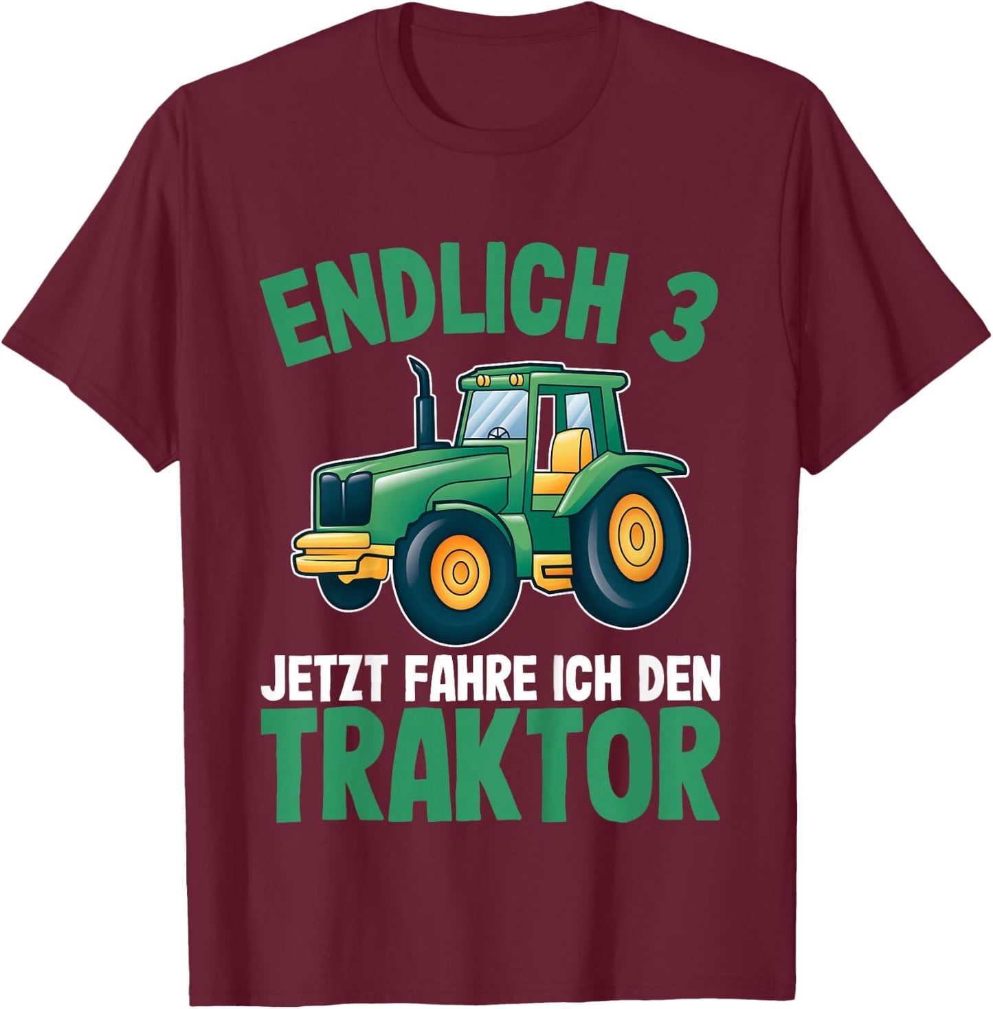 Traktor Jungs 3 Jahre | 3. Geburtstag Jungen Traktor T-Shirt - T-Shirt | Maroon