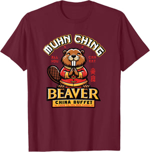 Muhn Ching Beaver Dirty Raunchy Adult Humor Embarrassing T-Shirt - T-Shirt | Maroon