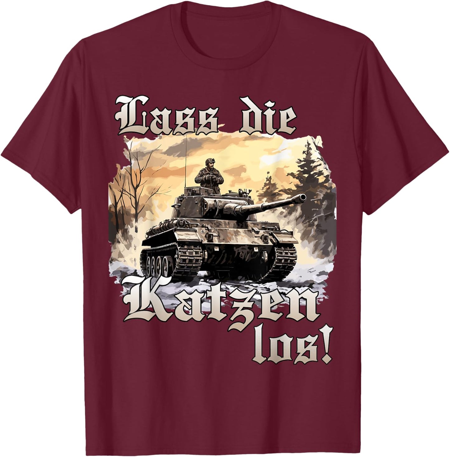 Tiger Tank 1942 Soldiers T German Tank WW 2 Tank , black T-Shirt - T-Shirt | Maroon