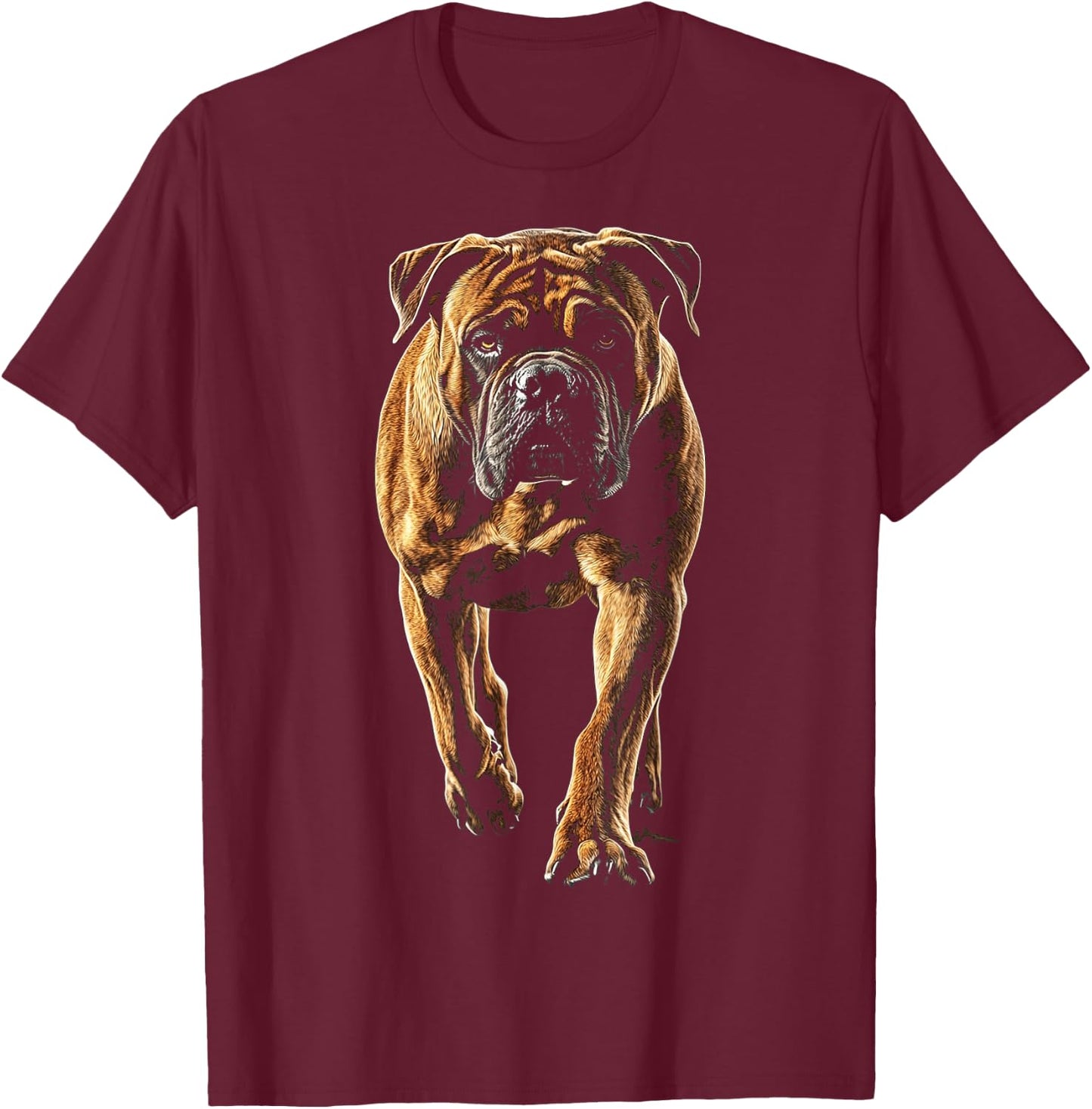 Mastiff Dog Graphic Pet Artwork Mastiff Men Women Kids T-Shirt - T-Shirt | Maroon