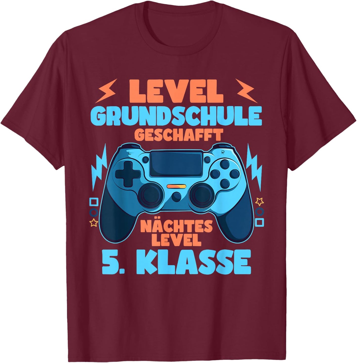 Primary School Graduation 2024 Level Primary School Schafft Gamer , black T-Shirt - T-Shirt | Maroon