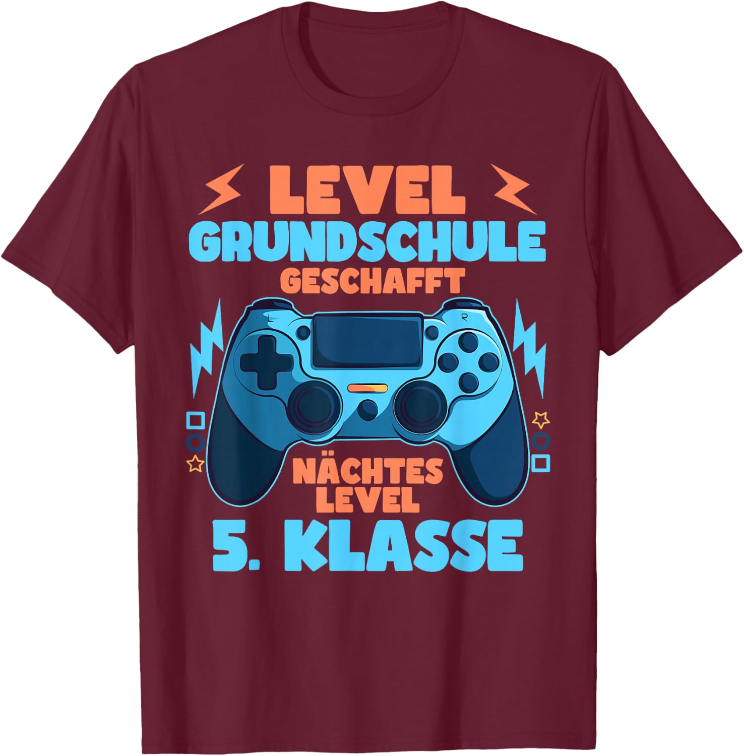 Primary School Graduation 2024 Level Primary School Schafft Gamer , black T-Shirt - T-Shirt | Maroon