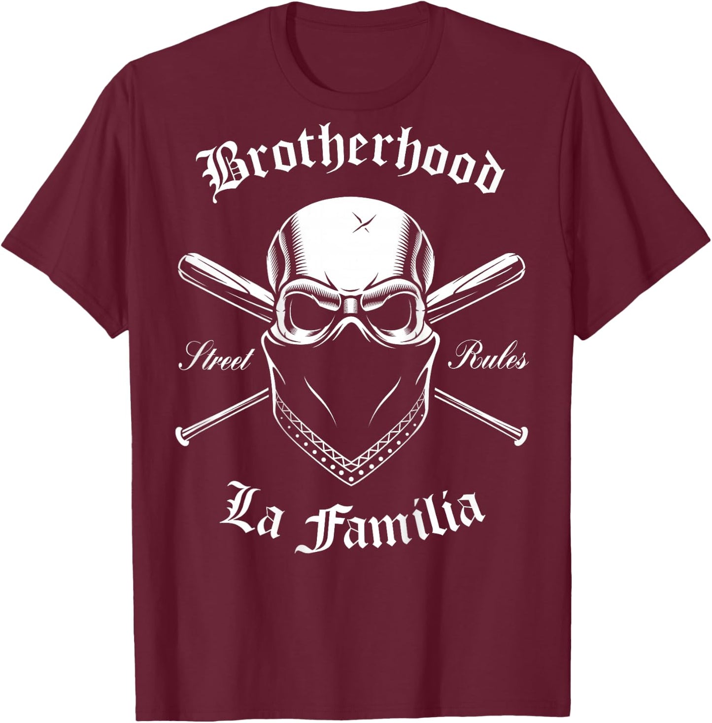 Brotherhood "Ehre Respekt La Familia for Biker and Brotherhood" , black T-Shirt - T-Shirt | Maroon