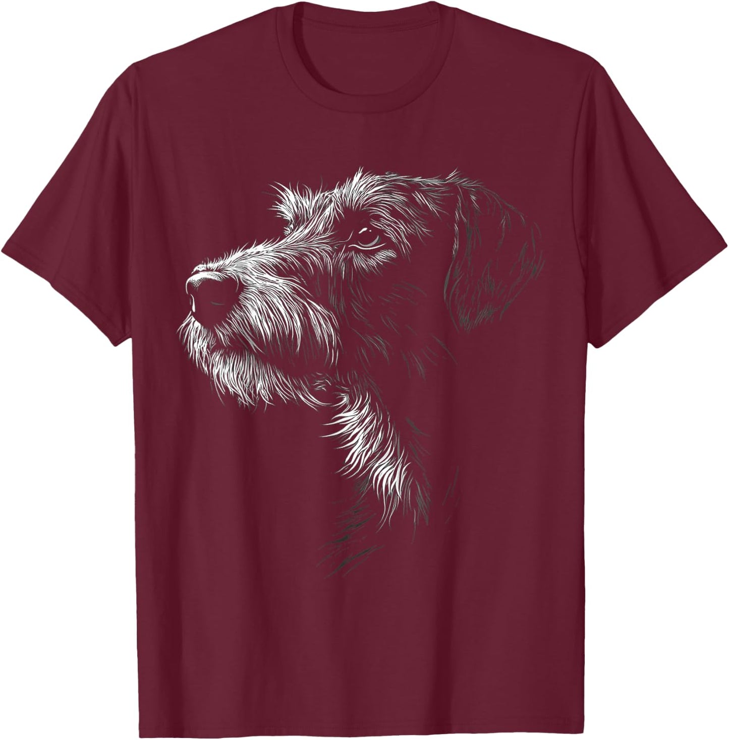 Irish Wolfhound Dog Graphic Pet Art Irish Wolfhound T-Shirt - T-Shirt | Maroon