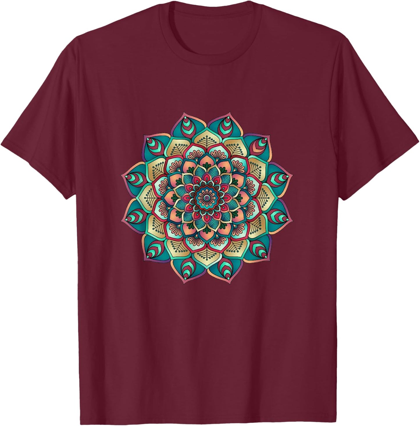 Lotus Flower Yoga Mandala für Damen, Herren, Kinder T-Shirt - T-Shirt | Maroon