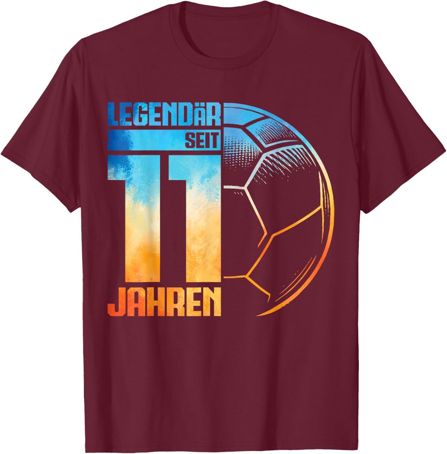 11th Birthday Retro Handball Player 11 Years Boy Kids , black T-Shirt - T-Shirt | Maroon