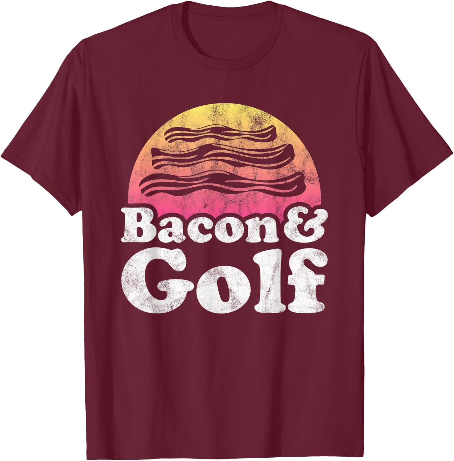 Bacon and Golf or Golfer T-Shirt - T-Shirt | Maroon