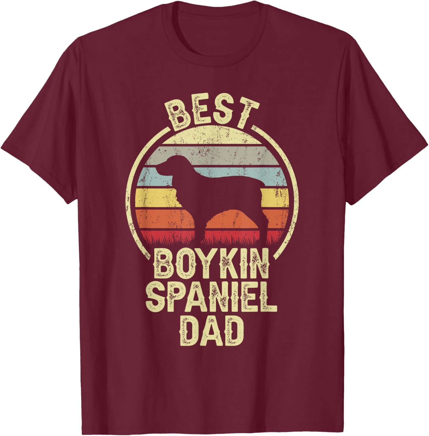 Best Dog Father Dad - Vintage Boykin Spaniel T-Shirt - T-Shirt | Maroon