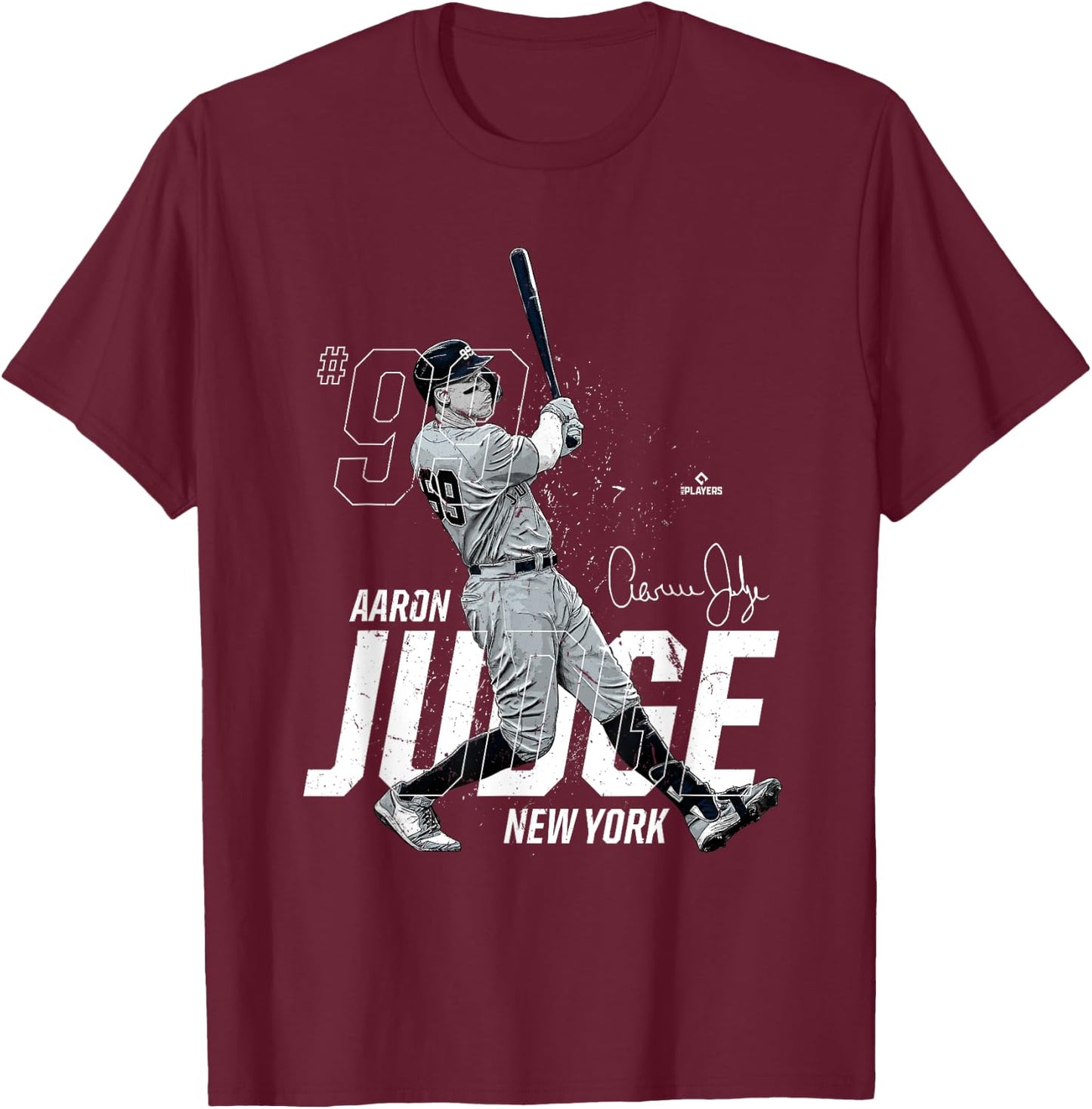 Dynamic Pose Aaron Judge New York Baseball MLBPA T-Shirt - T-Shirt | Maroon