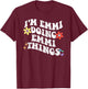 Retro Groovy Im EMMI Doing EMMI Things Funny Mother's Day T-Shirt - T-Shirt | Maroon